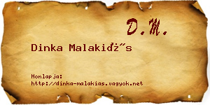 Dinka Malakiás névjegykártya
